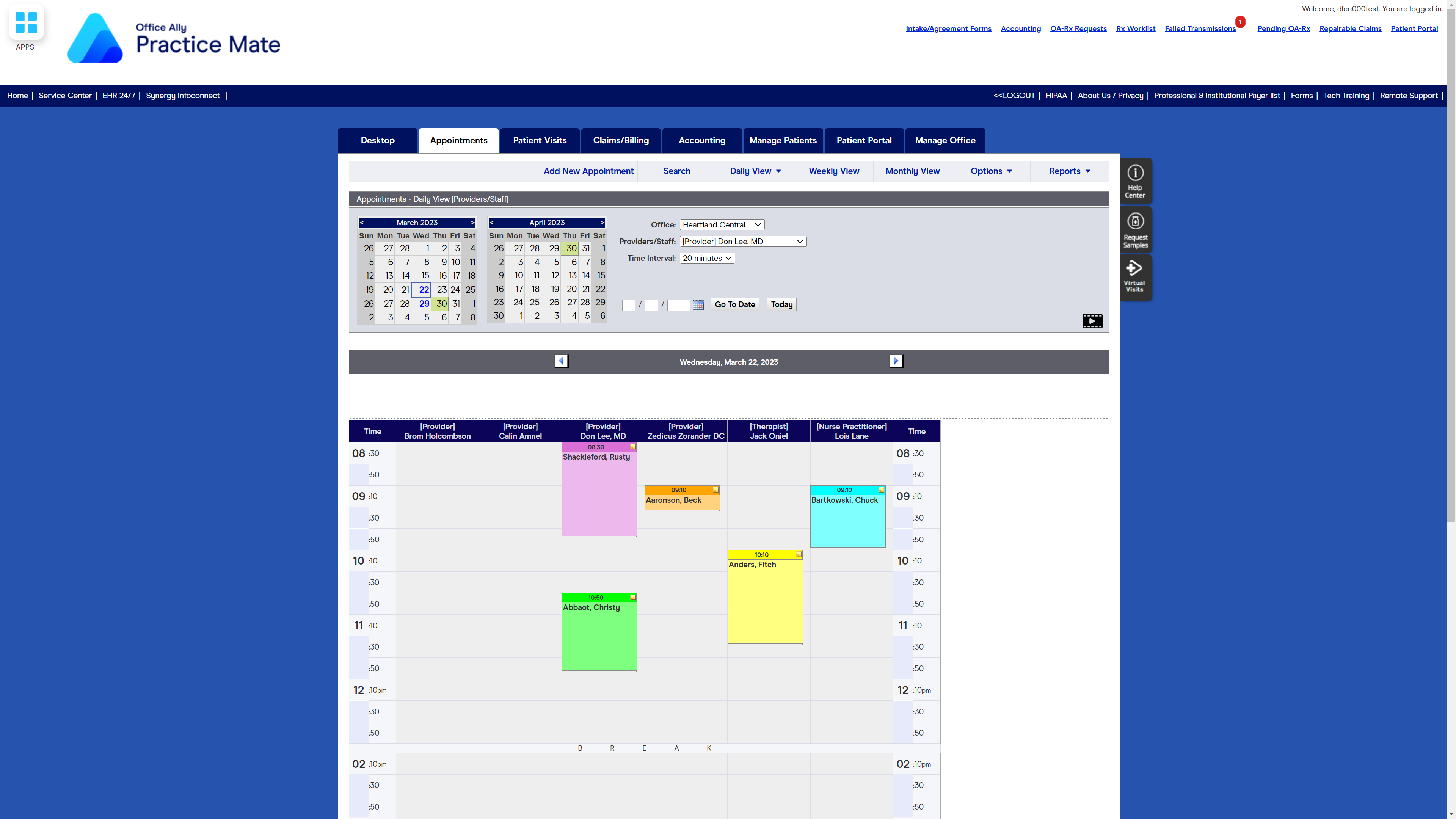 screenshot of Practice Mate